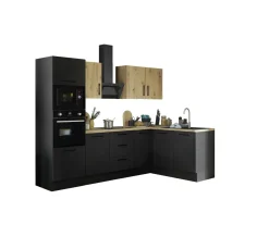 Küchenblock mit E-Geräten CORNWALL (Ecke-Backofen-Mikrowelle) IV