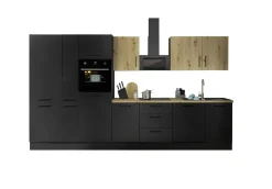 Küchenblock mit E-Geräten CORNWALL (Zeile-Backofen-Geschirrspüler-Kühlschrank-Apotheker) VIII