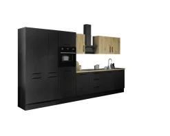 Küchenblock mit E-Geräten CORNWALL (Zeile-Backofen-Geschirrspüler-Kühlschrank-Apotheker) VIII