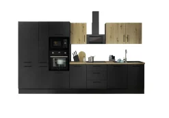 Küchenblock mit E-Geräten CORNWALL (Zeile-Backofen-Geschirrspüler-Kühlschrank-Mikrowelle-Apotheker) IV