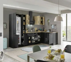 Küchenblock mit E-Geräten CORNWALL (Ecke-Kühlschrank-Apotheker) IV