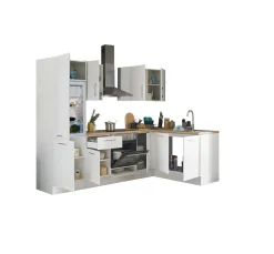 Küchenblock mit E-Geräten CORNWALL (Ecke-Kühlschrank) I