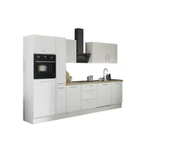 Küchenblock mit E-Geräten CORNWALL (Zeile-Backofen-Geschirrspüler-Kühlschrank-Apotheker) II
