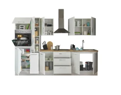 Küchenblock mit E-Geräten CORNWALL (Zeile-Backofen-Kühlschrank-Apotheker) I