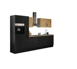 Küchenblock mit E-Geräten CORNWALL (Zeile-Backofen-Geschirrspüler-Kühlschrank-Apotheker) V
