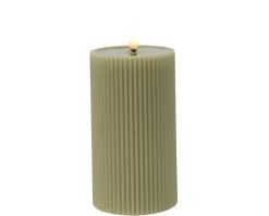 LED Echtwachskerze Rillenoptik STRIPE