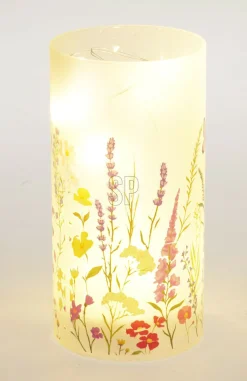 LED Windlicht Blumenwiese DEKO
