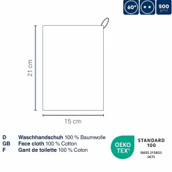 Waschhandschuh steingrau LADESSA